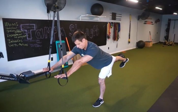 Demonstration of how you can use the TRX suspension trainer to improve your golf game